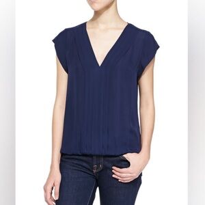 Joie Marcher Navy Silk Top